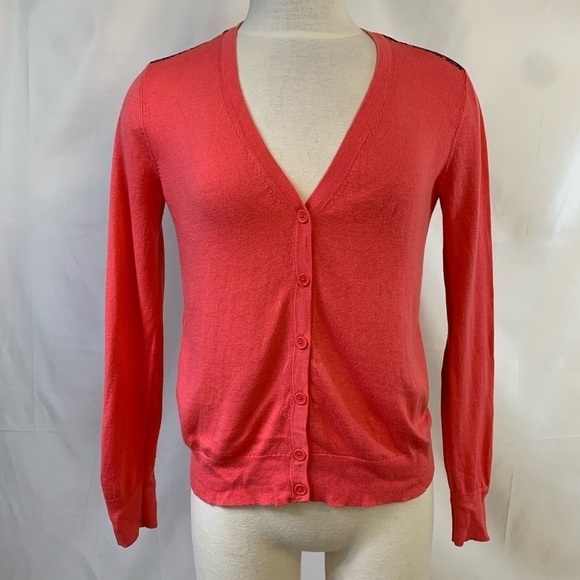 The Loft | Color-block blue Diamond V Neck Cardigan SP - Picture 1 of 9